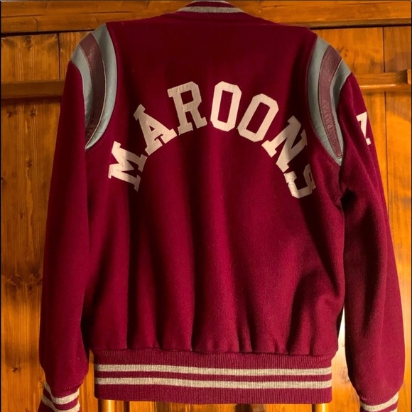 GWHS MAROONS VARSITY JACKET WITH LETTER,  1977 , SIZE 36 (SMALL UNISEX) - Picture 2 of 6